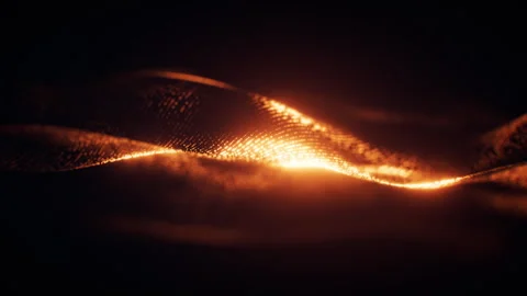 Flowing golden wave particles background, 3d rendering. Stock Footage 341307214