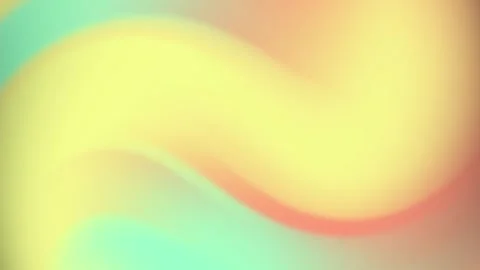 Flowing gradient of bright soft yellow transitions to light teal and orange Stock Footage 294651646
