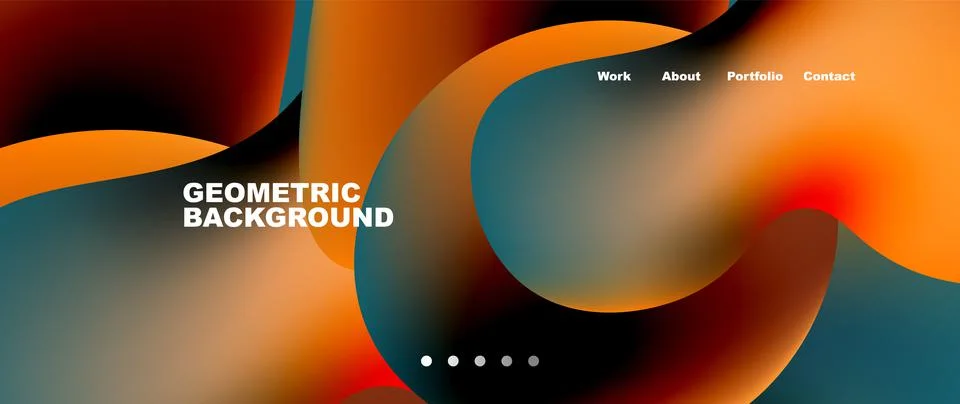 Flowing gradient colors and round elements and circles. Vector illustration for Stock Illustration