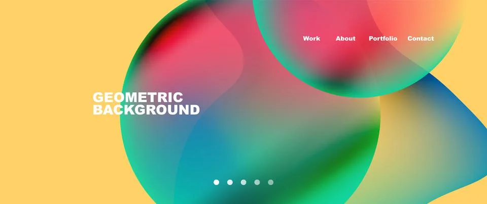 Flowing gradient colors and round elements and circles. Vector illustration for Stock Illustration
