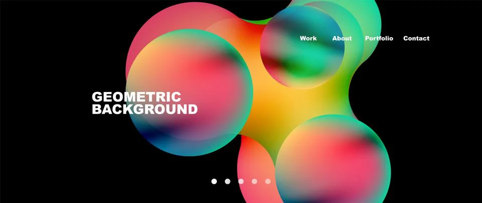 Flowing gradient colors and round elements and circles. Vector illustration for Stock Illustration