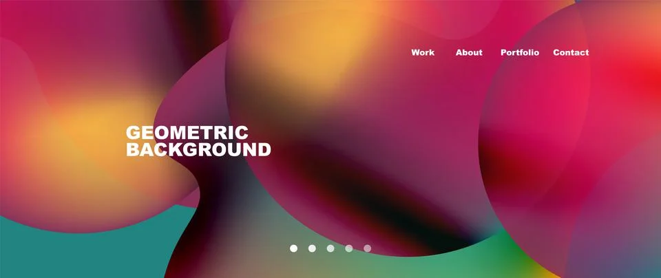 Flowing gradient colors and round elements and circles. Vector illustration for Stock Illustration