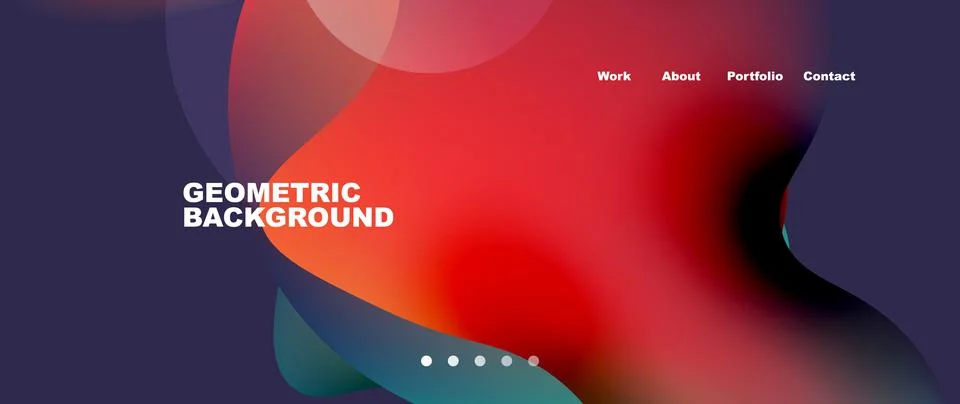 Flowing gradient colors and round elements and circles. Vector illustration for Stock Illustration