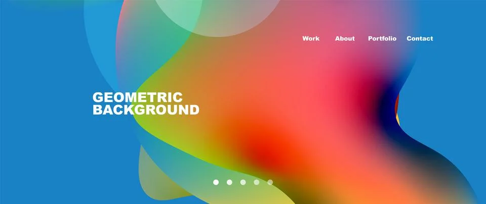 Flowing gradient colors and round elements and circles. Vector illustration for Stock Illustration