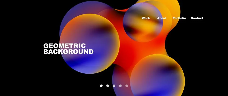 Flowing gradient colors and round elements and circles. Vector illustration for 스톡 일러스트