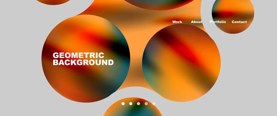 Flowing gradient colors and round elements and circles. Vector illustration for Stock Illustration
