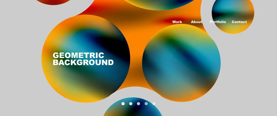 Flowing gradient colors and round elements and circles. Vector illustration for イラスト素材