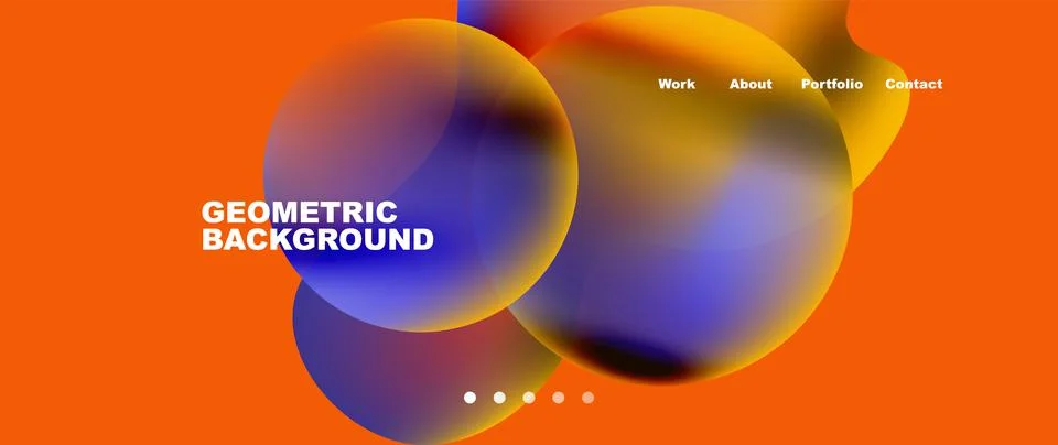 Flowing gradient colors and round elements and circles. Vector illustration for Stock Illustration