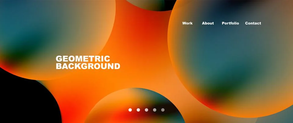 Flowing gradient colors and round elements and circles. Vector illustration for Stock Illustration