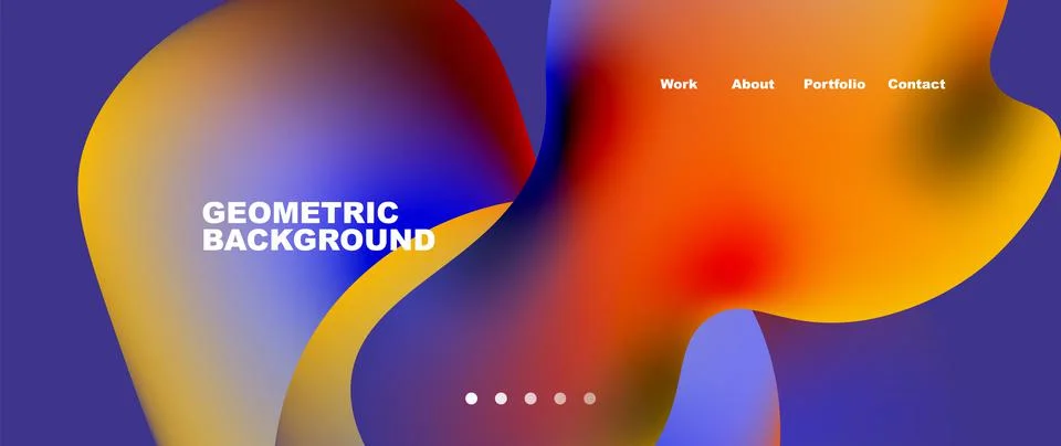 Flowing gradient colors and round elements and circles. Vector illustration for Stock Illustration