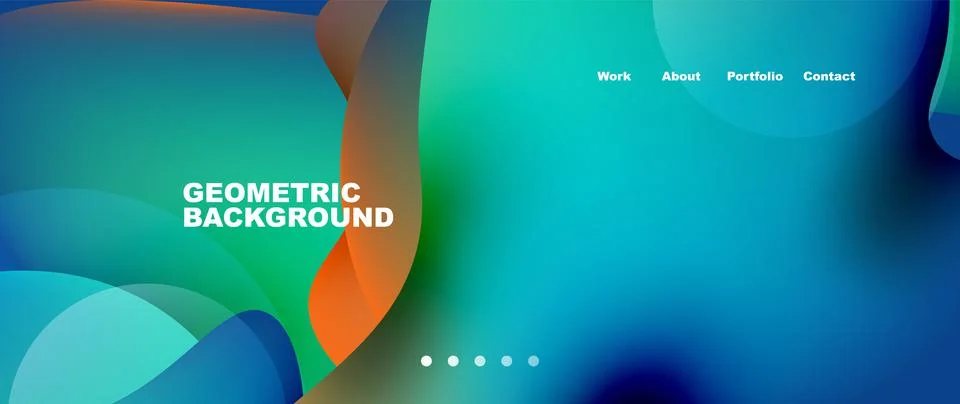 Flowing gradient colors and round elements and circles. Vector illustration for Stock Illustration