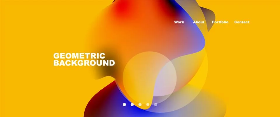 Flowing gradient colors and round elements and circles. Vector illustration for Illustrazione stock