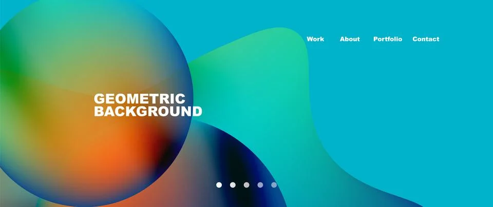 Flowing gradient colors and round elements and circles. Vector illustration for Illustrazione stock