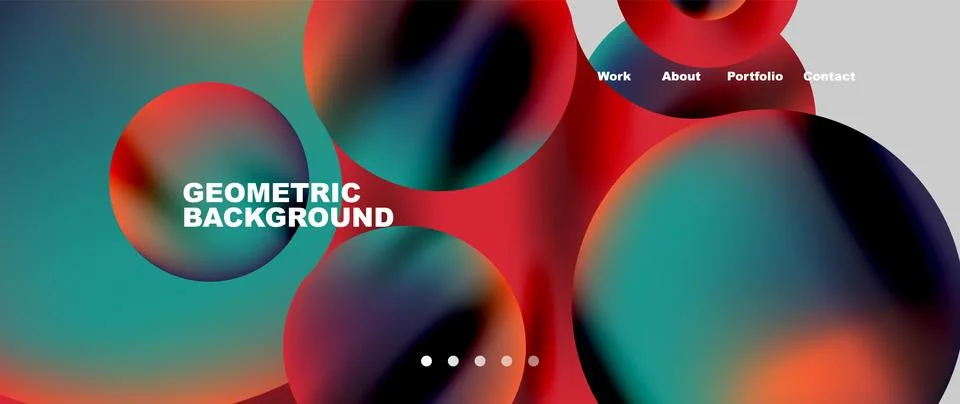Flowing gradient colors and round elements and circles. Vector illustration for Illustrazione stock