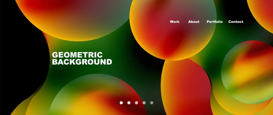 Flowing gradient colors and round elements and circles. Vector illustration for Illustrazione stock