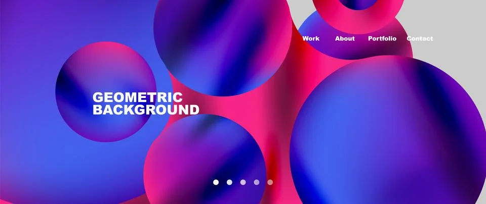 Flowing gradient colors and round elements and circles. Vector illustration for Illustrazione stock