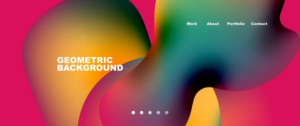 Flowing gradient colors and round elements and circles. Vector illustration for Illustrazione stock
