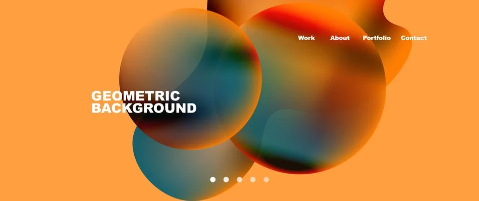 Flowing gradient colors and round elements and circles. Vector illustration for Ilustración de archivo