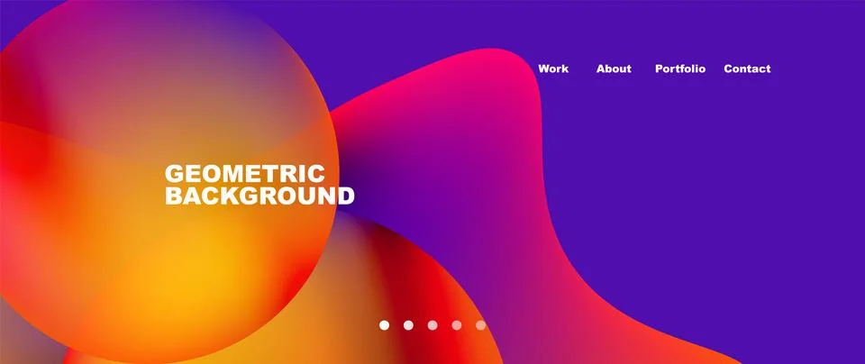 Flowing gradient colors and round elements and circles. Vector illustration for Stockillustratie