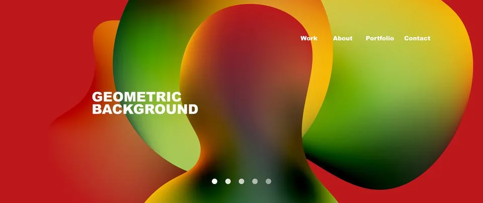 Flowing gradient colors and round elements and circles. Vector illustration for Illustrazione stock