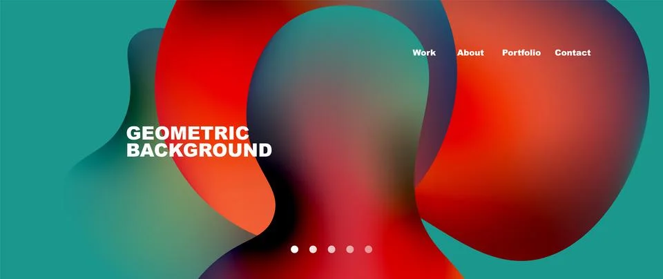 Flowing gradient colors and round elements and circles. Vector illustration for Illustrazione stock