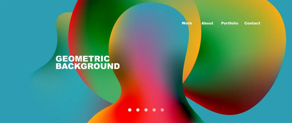 Flowing gradient colors and round elements and circles. Vector illustration for Illustrazione stock