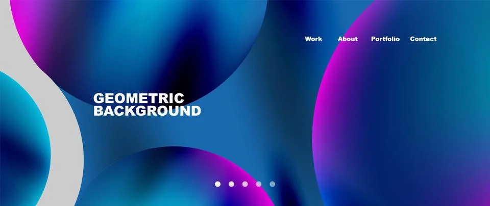 Flowing gradient colors and round elements and circles. Vector illustration for Illustrazione stock
