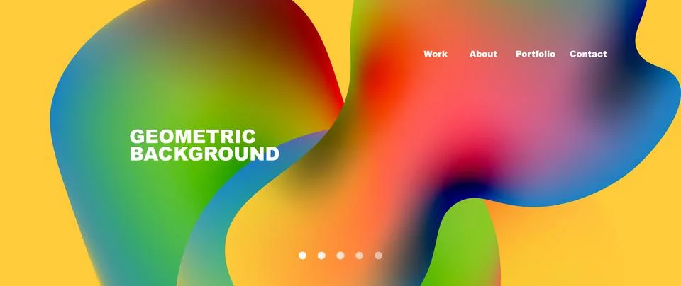 Flowing gradient colors and round elements and circles. Vector illustration for イラスト素材