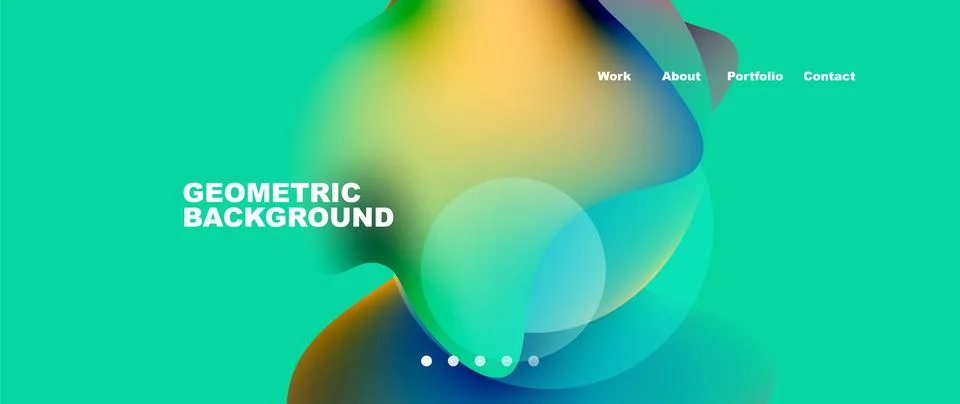 Flowing gradient colors and round elements and circles. Vector illustration for Illustrazione stock