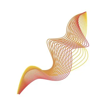 Flowing gradient contour lines creating abstract dynamic shape Stock Illustration