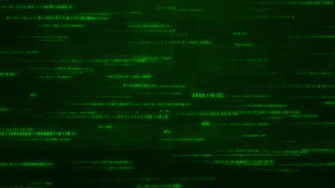 Flowing Green Binary Data Code Animation Stock Footage 314361878