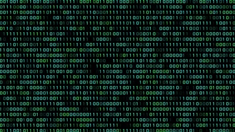 Flowing Green Digital Binary Code and Numbers on a Dark Screen. Stock Footage 317302762