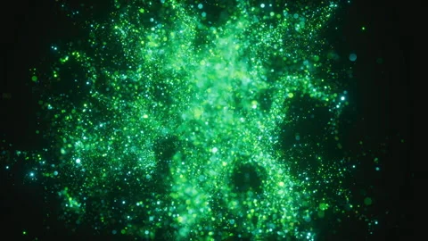 Flowing green glitter wave in continuous motion. Stock Footage 328170117