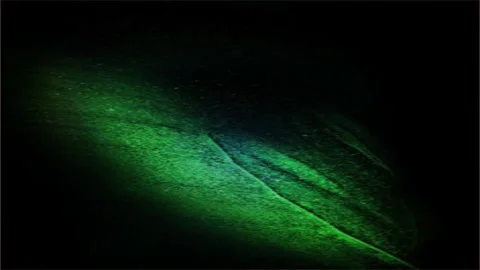 Flowing green light streaks on dark background, abstract motion energy wave with Stockbeeldmateriaal 296862801