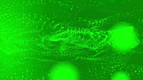 Flowing green particles on a green background. Abstract digital particle li.. Video stock 292880146