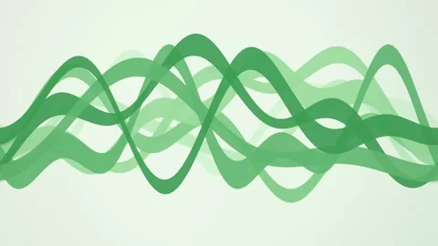 Flowing green sinusoidal wave bands undulate in a continuous motion Vidéo 342215477