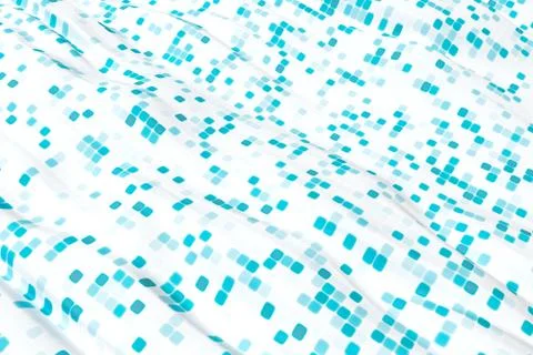 Flowing grid pattern clothes, wavy pattern background, 3d rendering. Foto stock