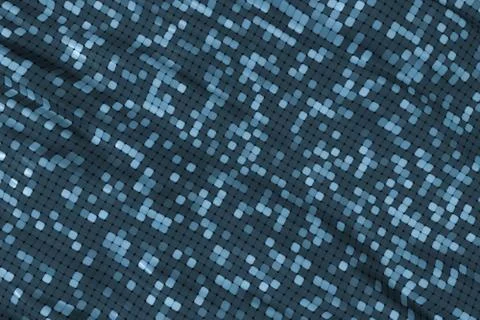 Flowing grid pattern clothes, wavy pattern background, 3d rendering. Foto stock