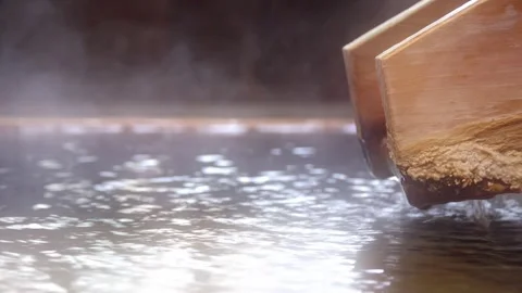 Flowing Hot Spring Water Source Stock Footage 331978745