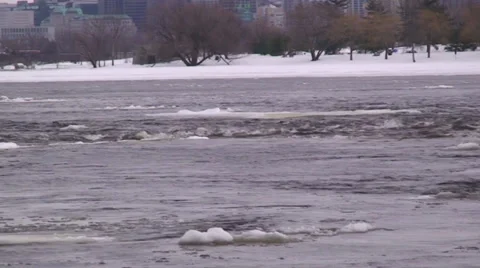 Flowing ice in a river. Stock Footage 34650643