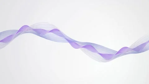 A flowing intertwined light purple and blue-grey ribbon structure moves hori Stock Footage 340678265