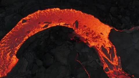 Flowing lava, lava river 01 Stock Footage 296420986
