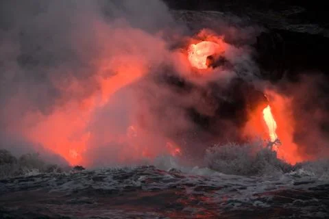 Flowing lava Stock Photos