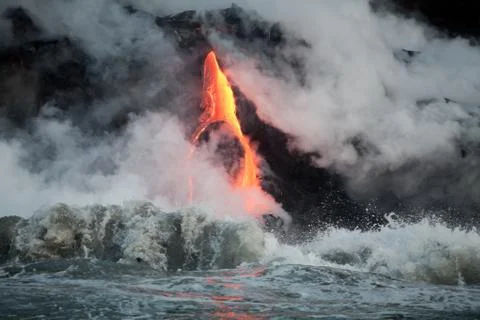 Flowing lava Stock Photos