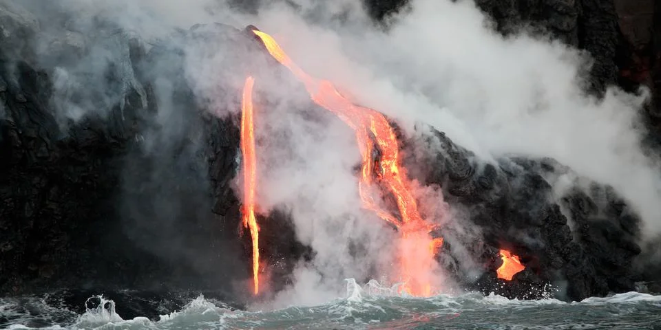 Flowing lava Stock Photos