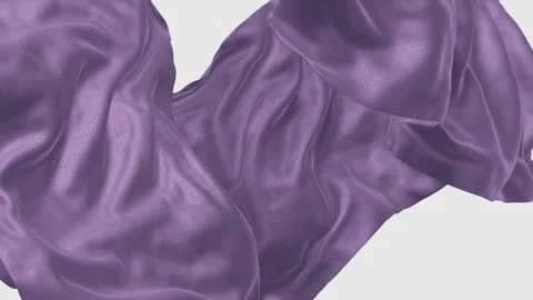 Flowing Lavender Fabric Waves Create a Sense of Movement and Elegance in a .. Vídeo Stock 341926711