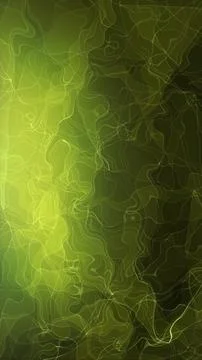Flowing lime green smoke patterns moving across a dark background Stock Illustration