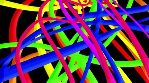 Flowing Lines Background Loop - Rainbow Vector (Full HD) Stock Footage 32785996