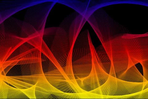 Flowing lines wave background smooth curves light trail effect modern Stock-Illustration