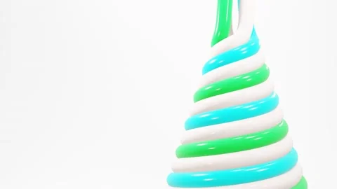 Flowing liquid fluid isolated on white Stock Footage 142882362